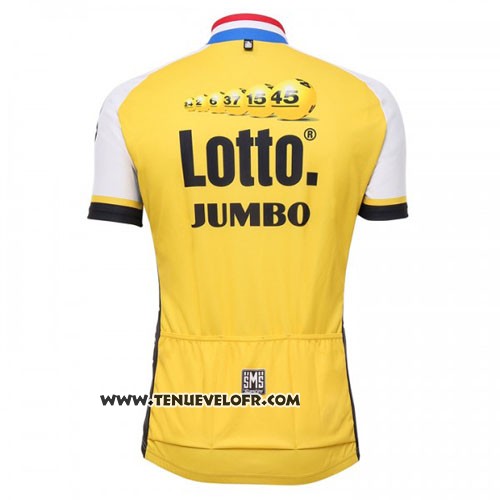 2016 Maillot Ciclismo Lotto NL Jumbo Blanc et Jaune Manches Courtes et Cuissard